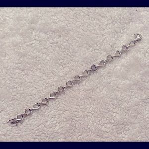 7 in sterling silver diamond bracelet